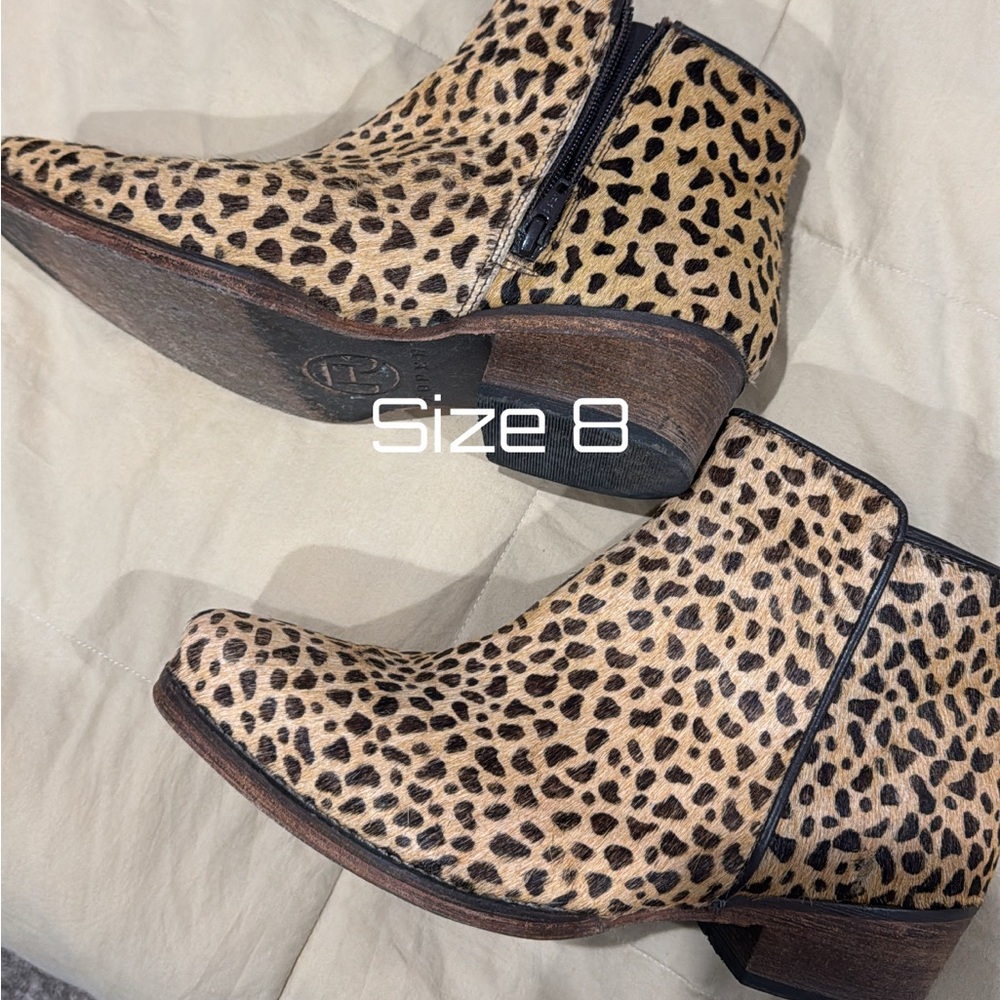 Roper boots size 8 booties leopard print western shoes